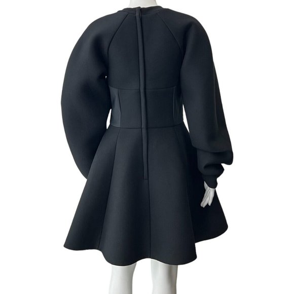 $2245 Dolce & Gabbana Black Cotton Fit & Flare Neoprene Shirt Dress size 44/8 - Picture 8 of 12